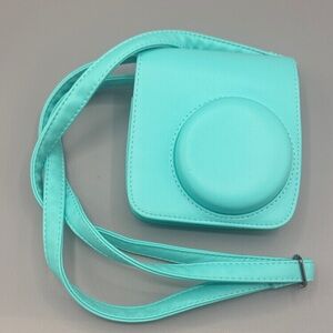 Mint Green Faux Leather Crossbody Camera Case – Fits Instant